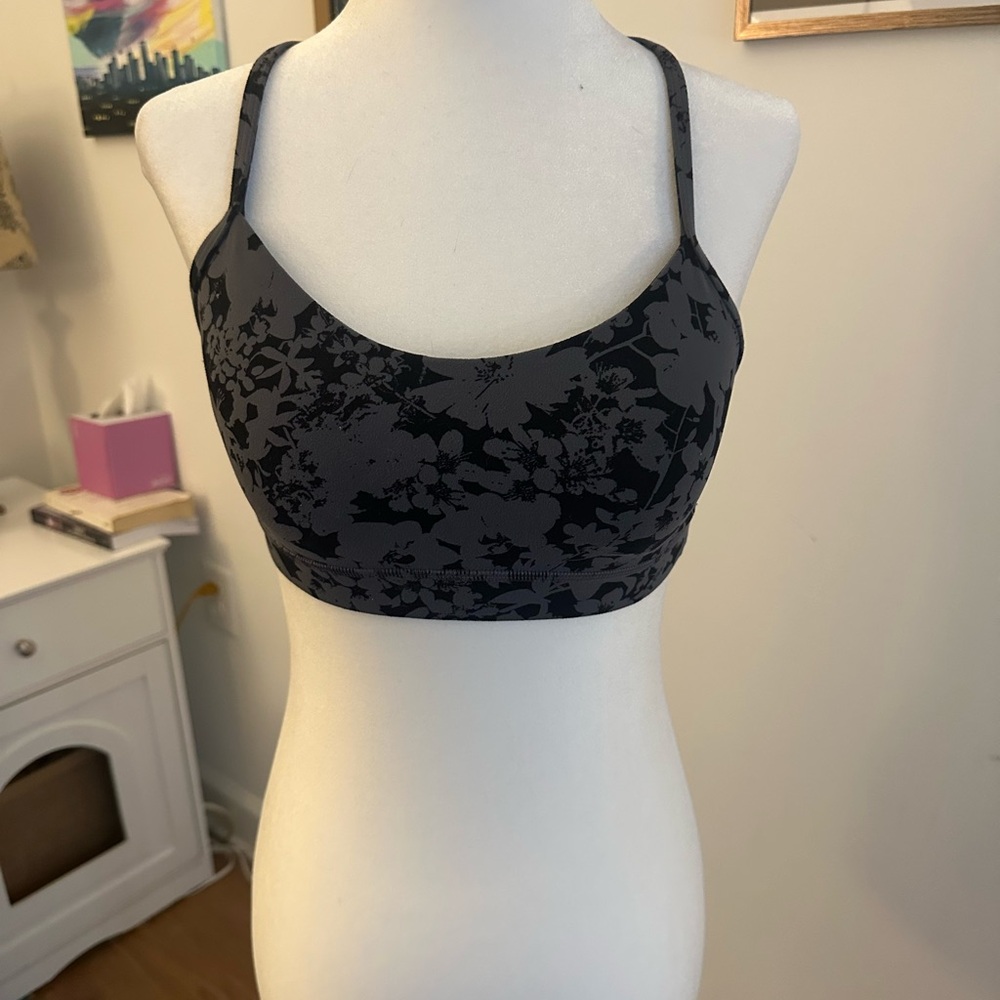 Lululemon Athletica Black Floral Sports Bra
